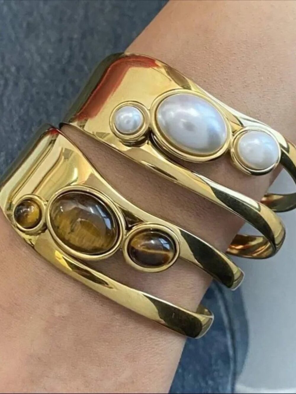 Gold andBrown BraceletN914 - Picture 2 of 5